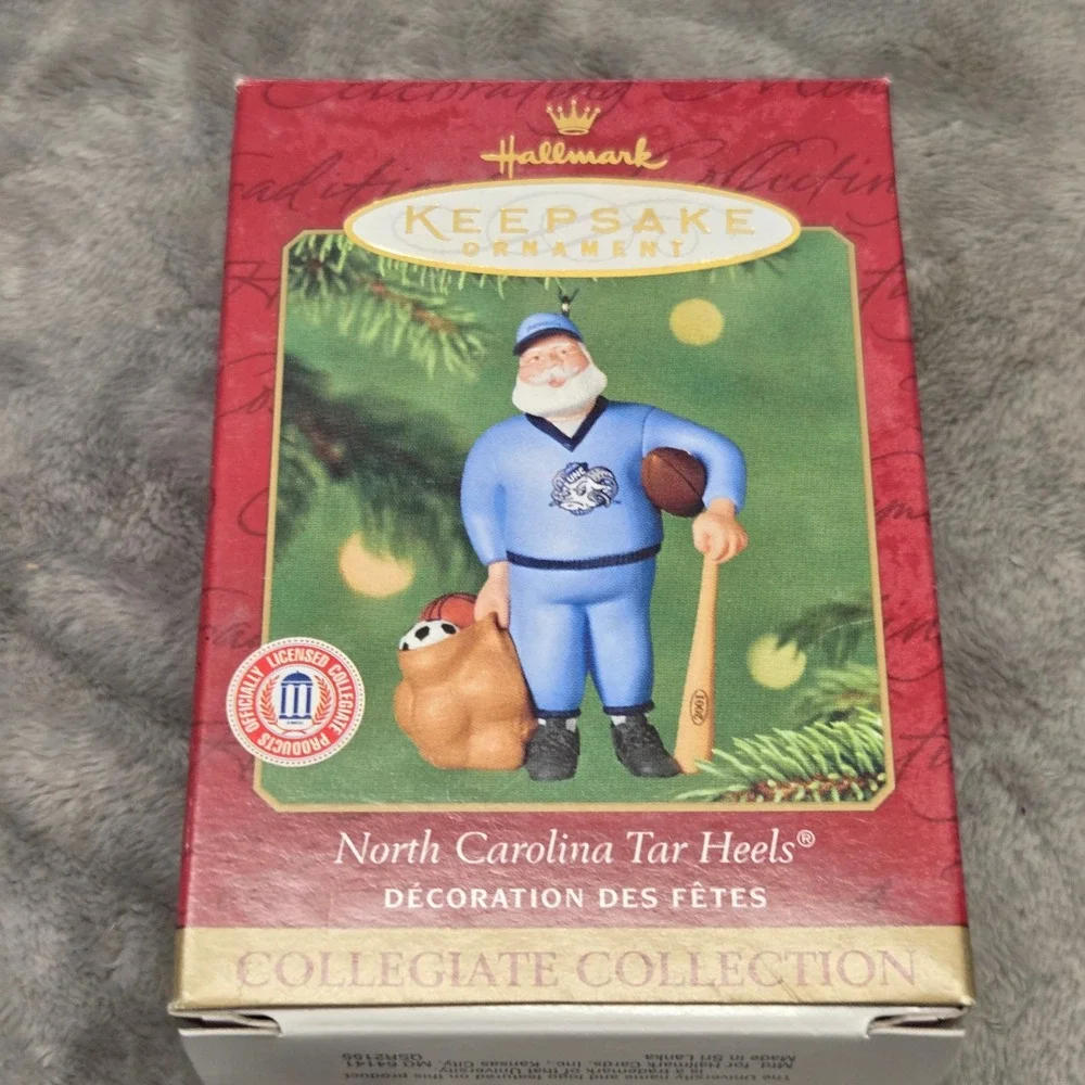 UNC Tar Heels Santa Sports Christmas Ornament 2001 Hallmark Keepsake